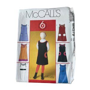 Y2K McCalls M4579 Sewing Pattern Sizes CHH 7-8-10-12 Girls Jumper Dresses CUT